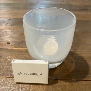 NWT transparent white glass glassybaby “celebrate”